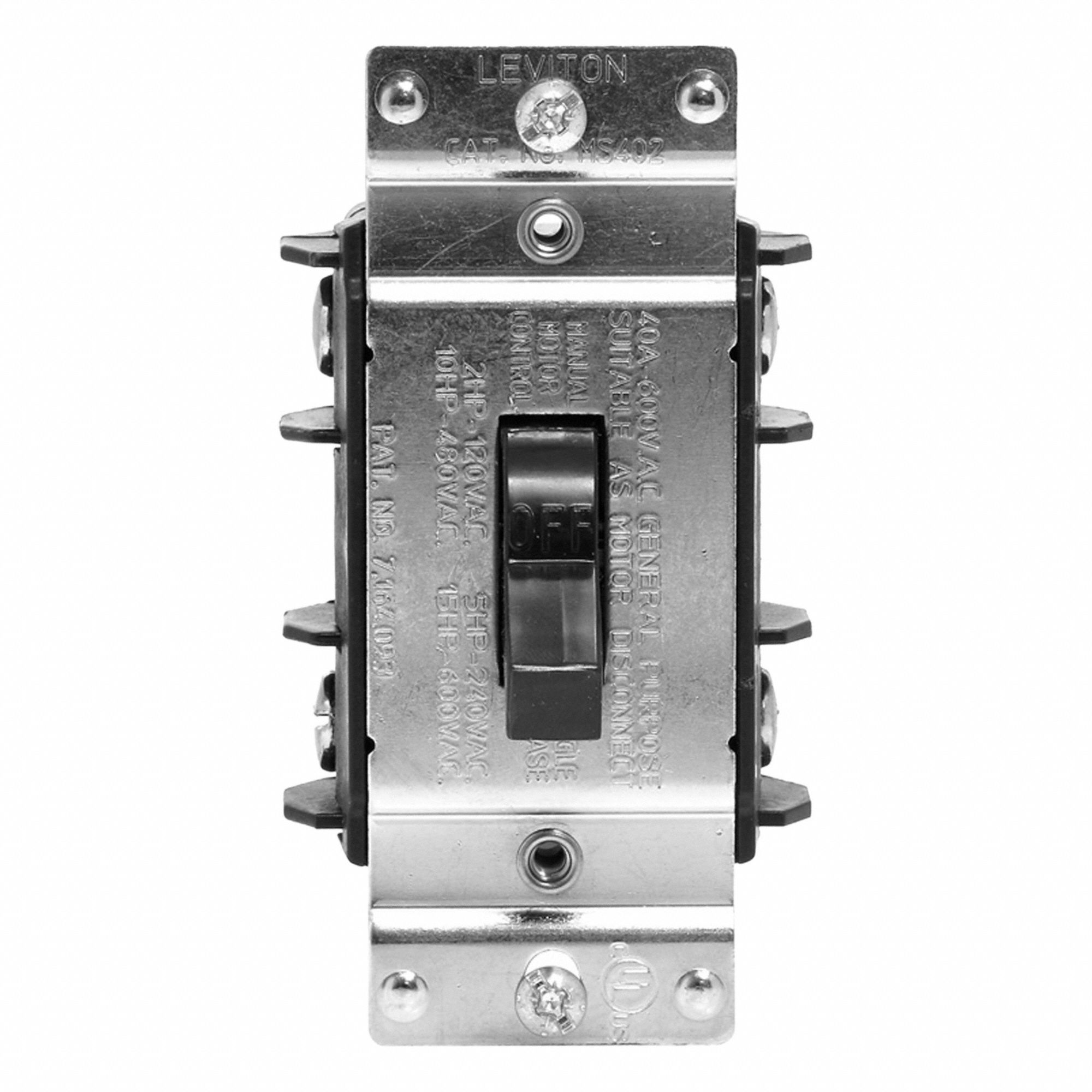Manual Motor Controller: 2 Poles, 40 A, No Enclosure