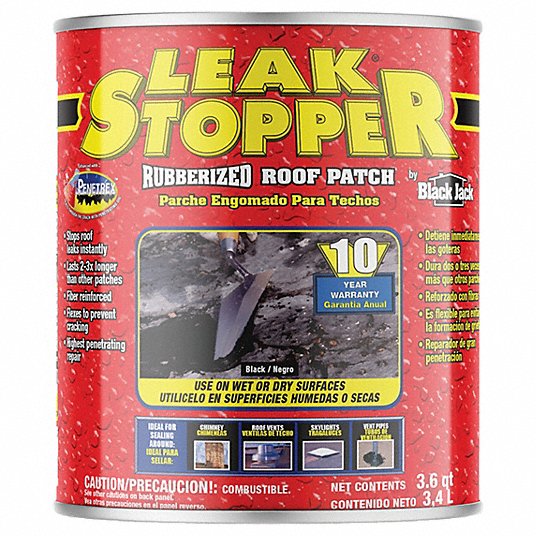 LEAK STOPPER 3.6-Quart Fibered Waterproofer Cement Roof Sealant LEAK STOPPER 3.6-Quart Fibered Waterproofer Cement Roof Sealant