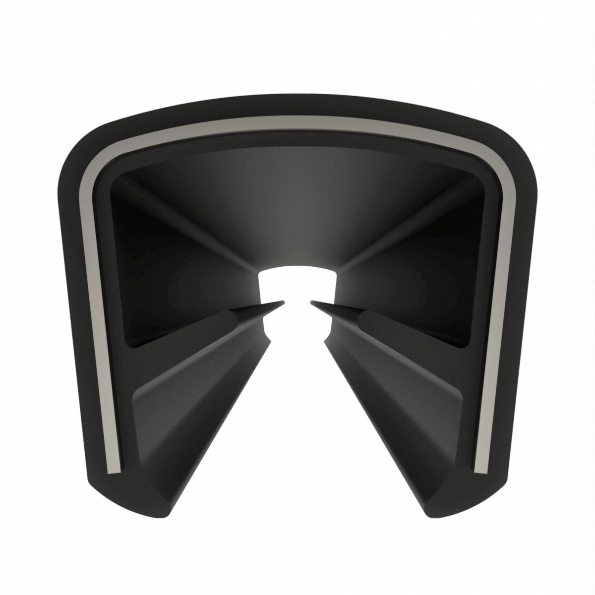 Edge Trim: Double Gripping Finger, 10 ft Overall Lg, PVC Outer, 5/8 in Leg Lg