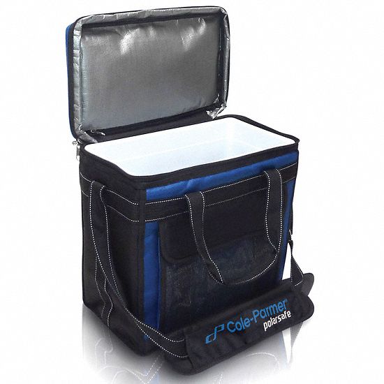 Cryogenic Storage Box: 15 in Overall Lg, 13 in Overall Wd, 7 7/8 in Overall Ht, 16 L Capacity, Nylon