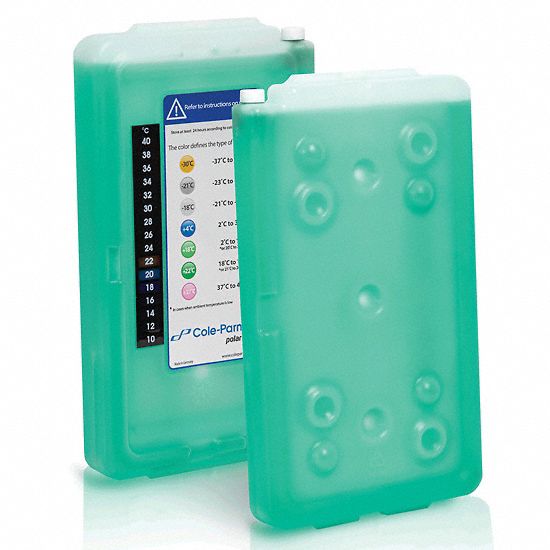 Cold Pack: 10 7/8 in Overall Lg, 6 1/8 in Overall Wd, 2 3/8 in Overall Ht, Green