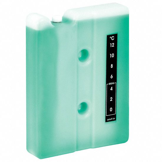 Cold Pack: 8 1/4 in Overall Lg, 6 1/4 in Overall Wd, 1 5/8 in Overall Ht, 1 L Capacity, Green