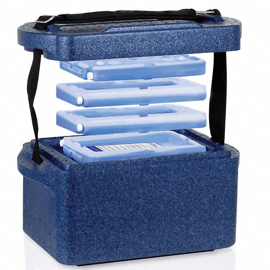 Cryogenic Storage Box: 11 3/8 in Overall Lg, 5 1/8 in Overall Wd, 6 3/4 in Overall Ht, 5 L Capacity