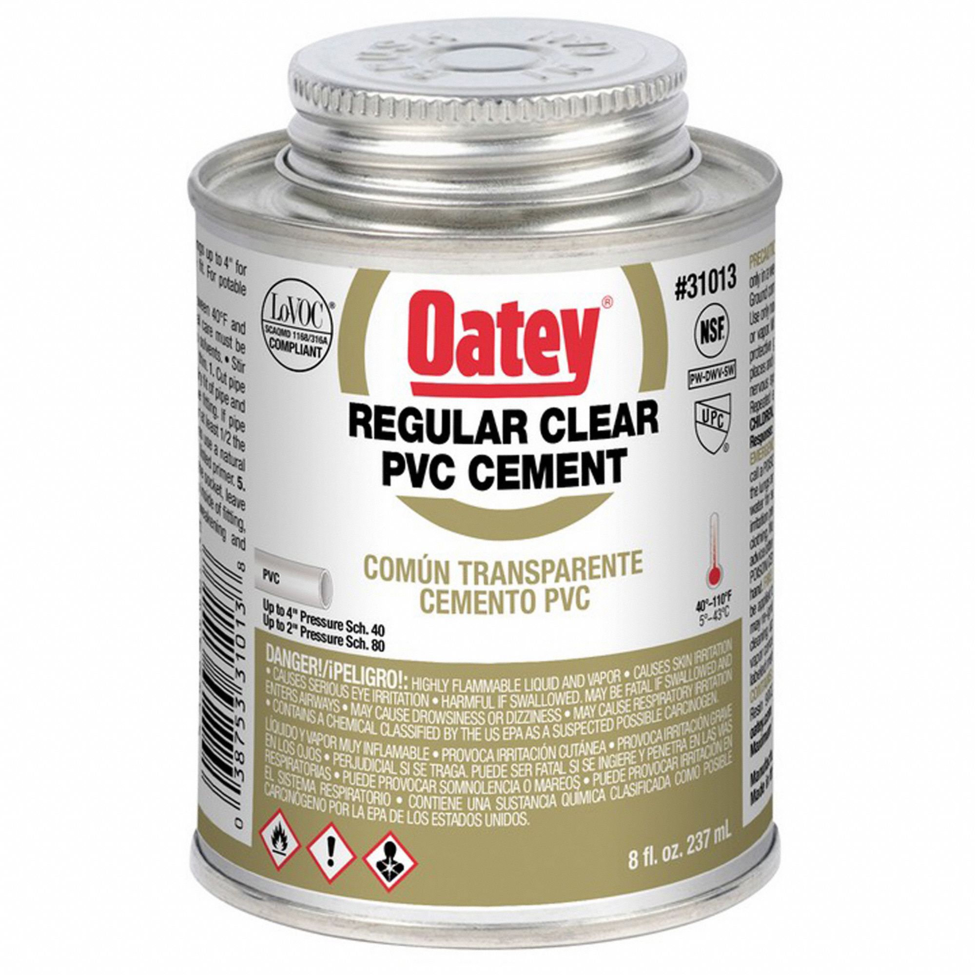 OATEY Regular 8 fl oz Pipe Cement 29FH88 31013 Grainger