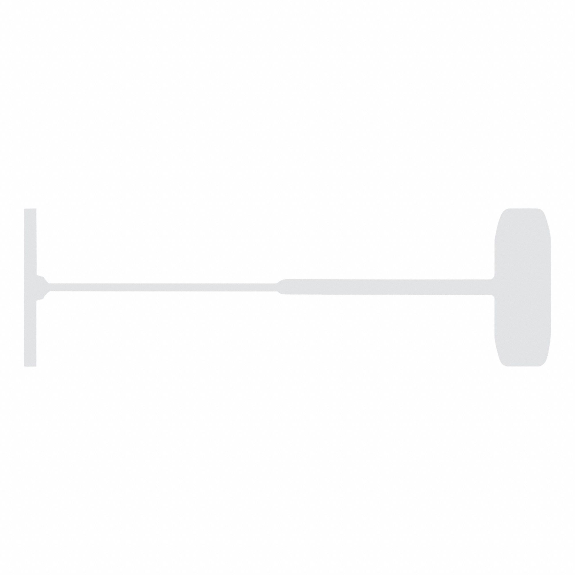 Tag Fastener: 75 Fasteners per Clip, Straight, Clear, 1 mm Overall Dia, 1 in Overall Lg, Plastic
