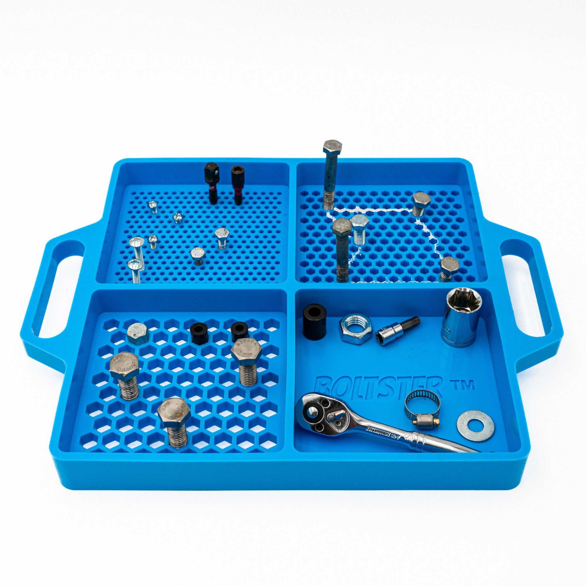 BOLTSTER, Blue, 12 in Overall Wd, Silicone Fastener Organizer - 902ZE2 ...