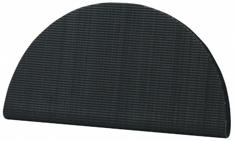 Half Round Pad: Pad, Hook-and-Loop, Foam, 6 in Outside Dia, Black, 5, 200 RPM Max Speed, Wool