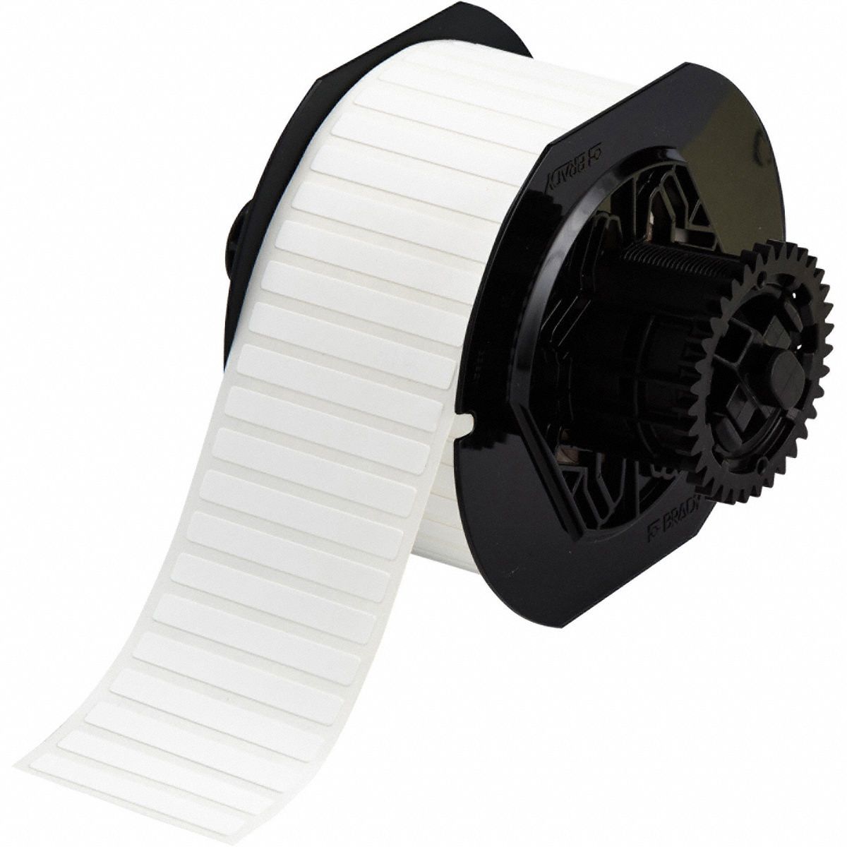 Pre-Cut Label Stock Roll: 1/4 in x 2 in, Nylon, Autoclavable/Cryogenic/Halogen-Free, White (Matte)