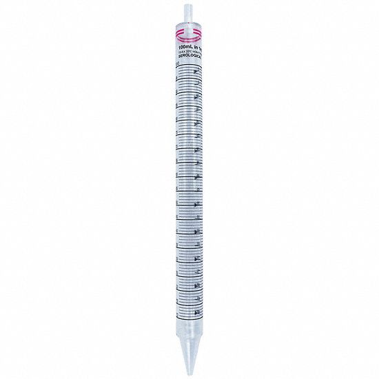 Serological Pipette: 100 mL Capacity, 1 mL Graduation Increments, Sterile, Polystyrene