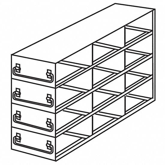 Upright Freezer Drawer Rack: 21 3/4 in Overall Lg, 8 5/8 in Overall Wd, Stainless Steel