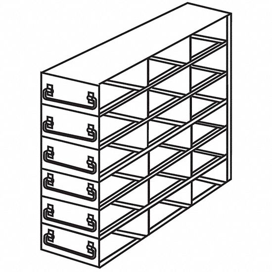 Upright Freezer Drawer Rack: 8 5/8 in Overall Lg, 8 5/8 in Overall Wd, Stainless Steel