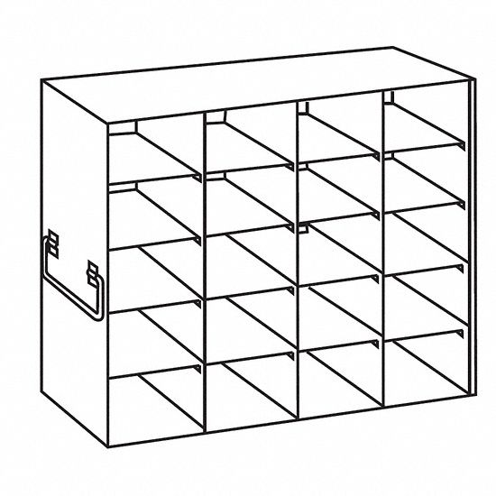 Upright Freezer Rack: 14 7/8 in Overall Lg, 5 3/4 in Overall Wd, Stainless Steel, Handles