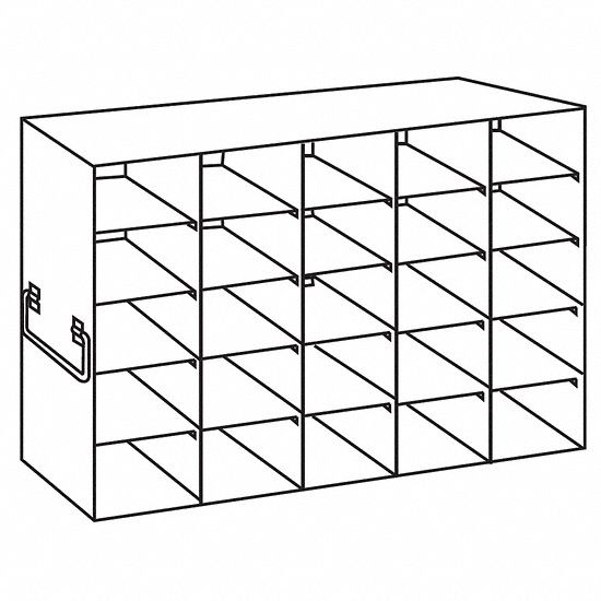 Upright Freezer Rack: 18 1/2 in Overall Lg, 5 3/4 in Overall Wd, Stainless Steel, Handles