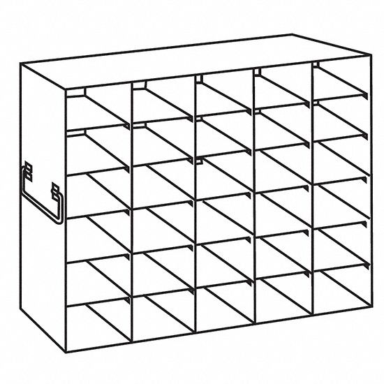 Upright Freezer Rack: 18 1/2 in Overall Lg, 5 3/4 in Overall Wd, Stainless Steel, Handles