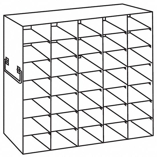 Upright Freezer Rack: 18 1/2 in Overall Lg, 5 3/4 in Overall Wd, Stainless Steel, Handles