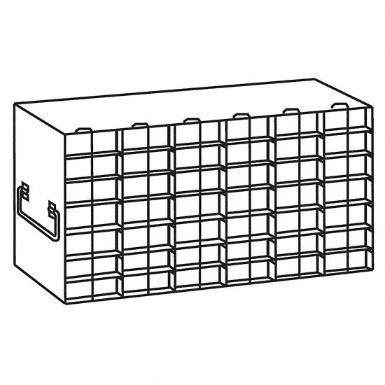 Upright Freezer Rack: 22 1/4 in Overall Lg, 5 3/4 in Overall Wd, Stainless Steel, Handles