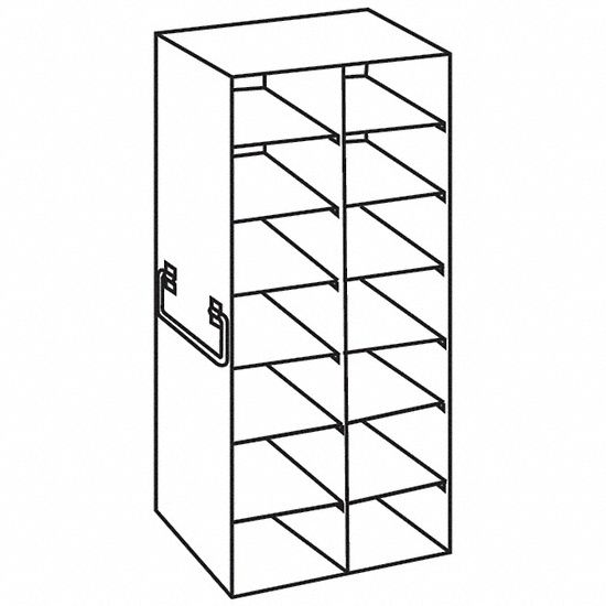 Upright Freezer Rack: 14 3/8 in Overall Lg, 8 3/8 in Overall Wd, Stainless Steel, Handles