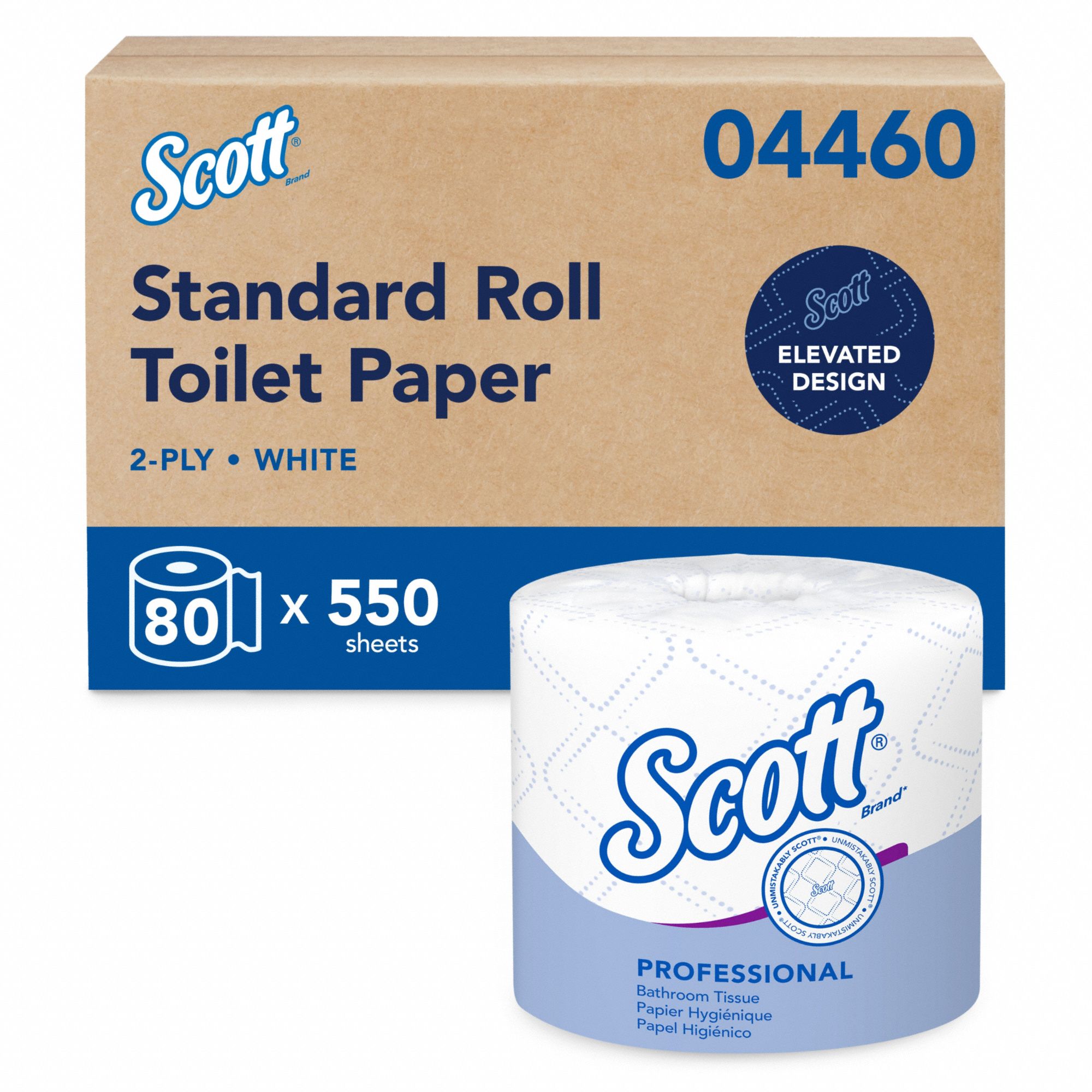 Toilet Paper Roll 550 White PK80