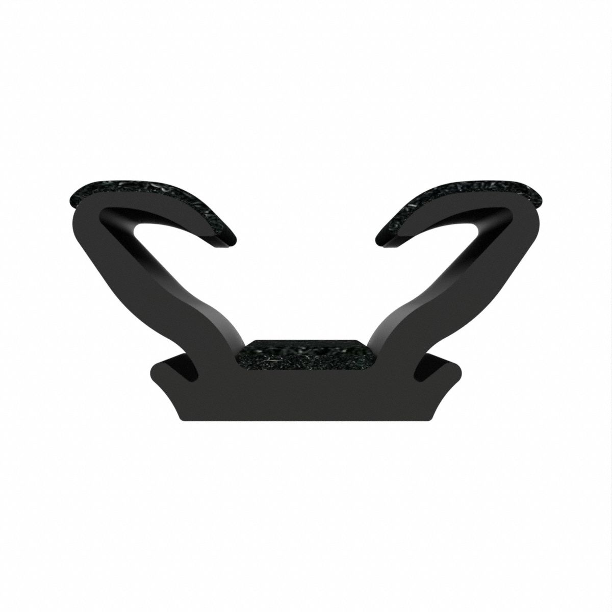 Edge Trim: Double Gripping Finger, 8 ft Overall Lg, EPDM Outer, 7/16 in Leg Lg