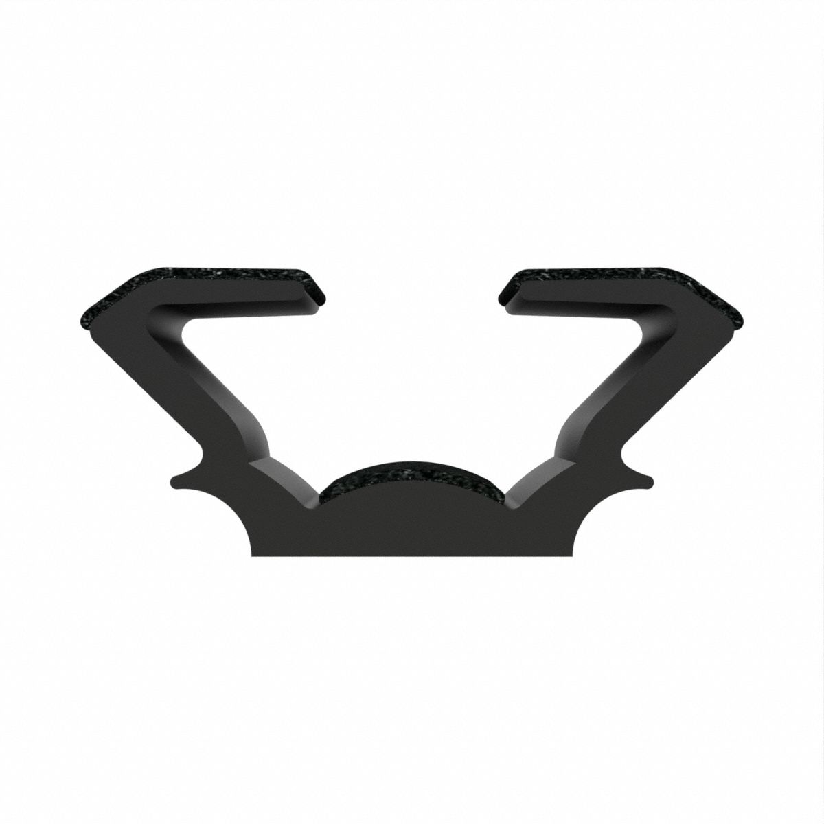 Edge Trim: Double Gripping Finger, 8 ft Overall Lg, EPDM Outer, 9/16 in Leg Lg