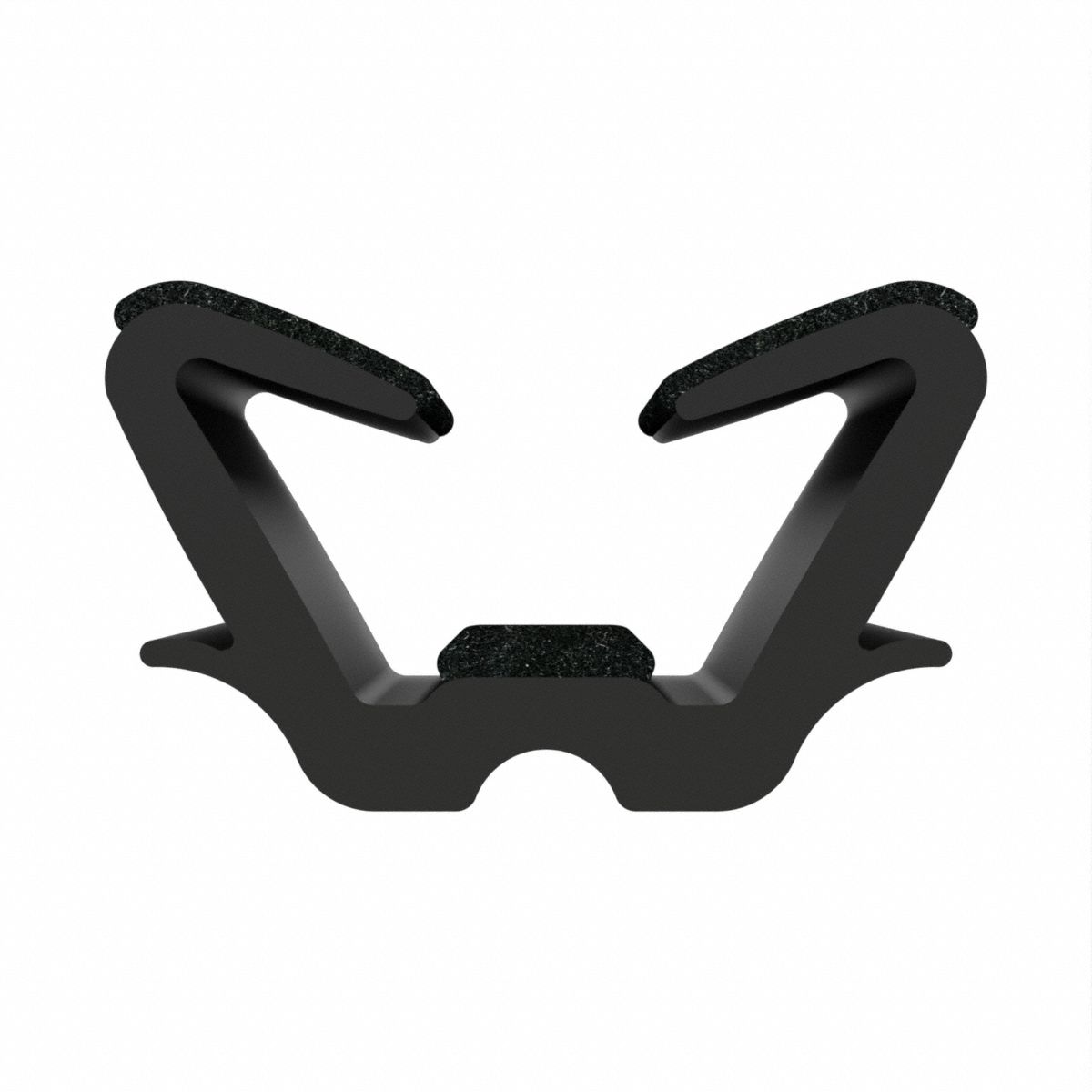 Edge Trim: Double Gripping Finger, 6 ft Overall Lg, EPDM Outer, 9/16 in Leg Lg