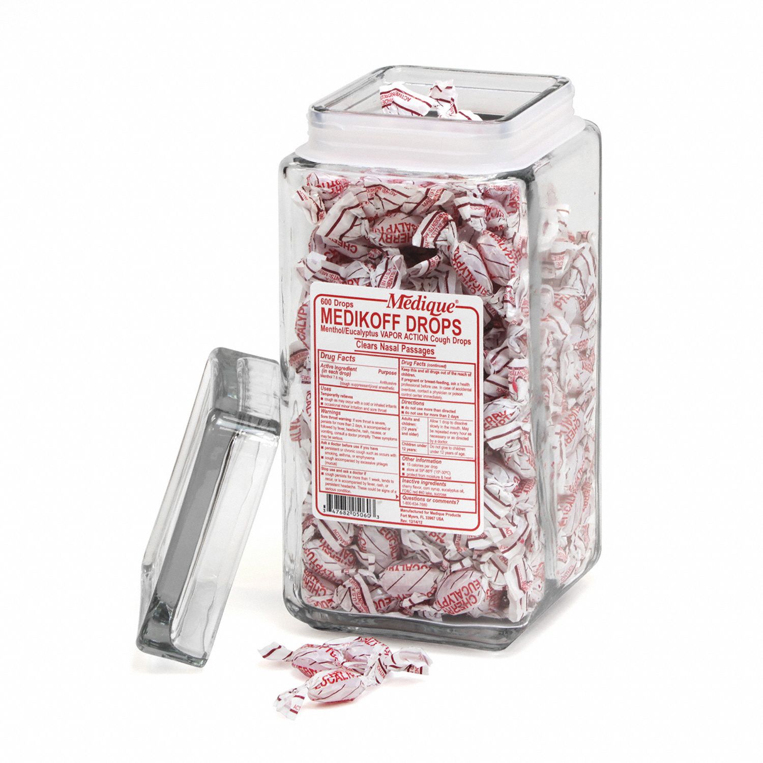 Cough Drop: Menthol, 600 Individual Doses, Cherry, Drop, 600 PK