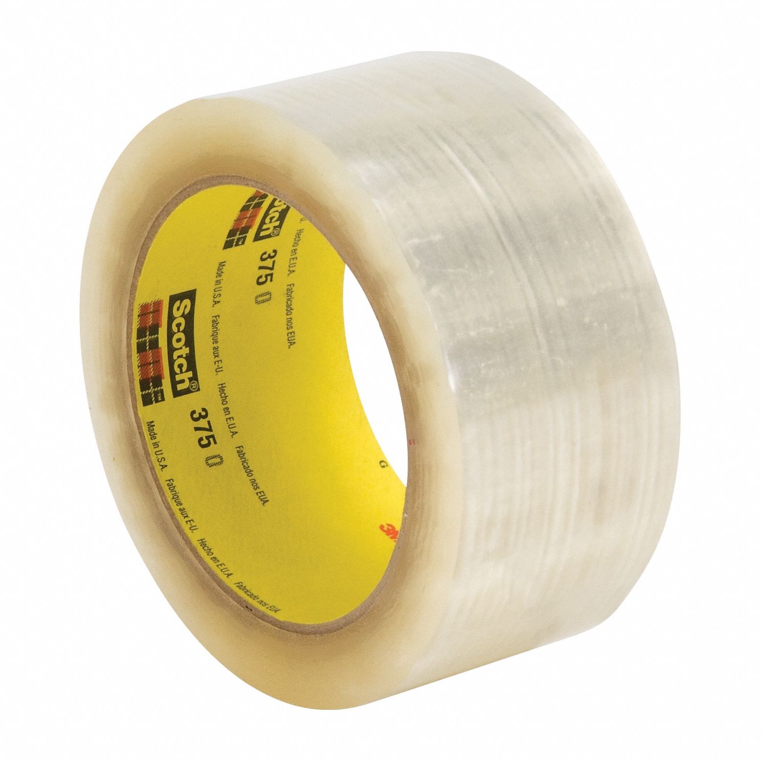 Carton Sealing Tape: 3.1 mil Tape Thick, 3 in x 55 yd, 375