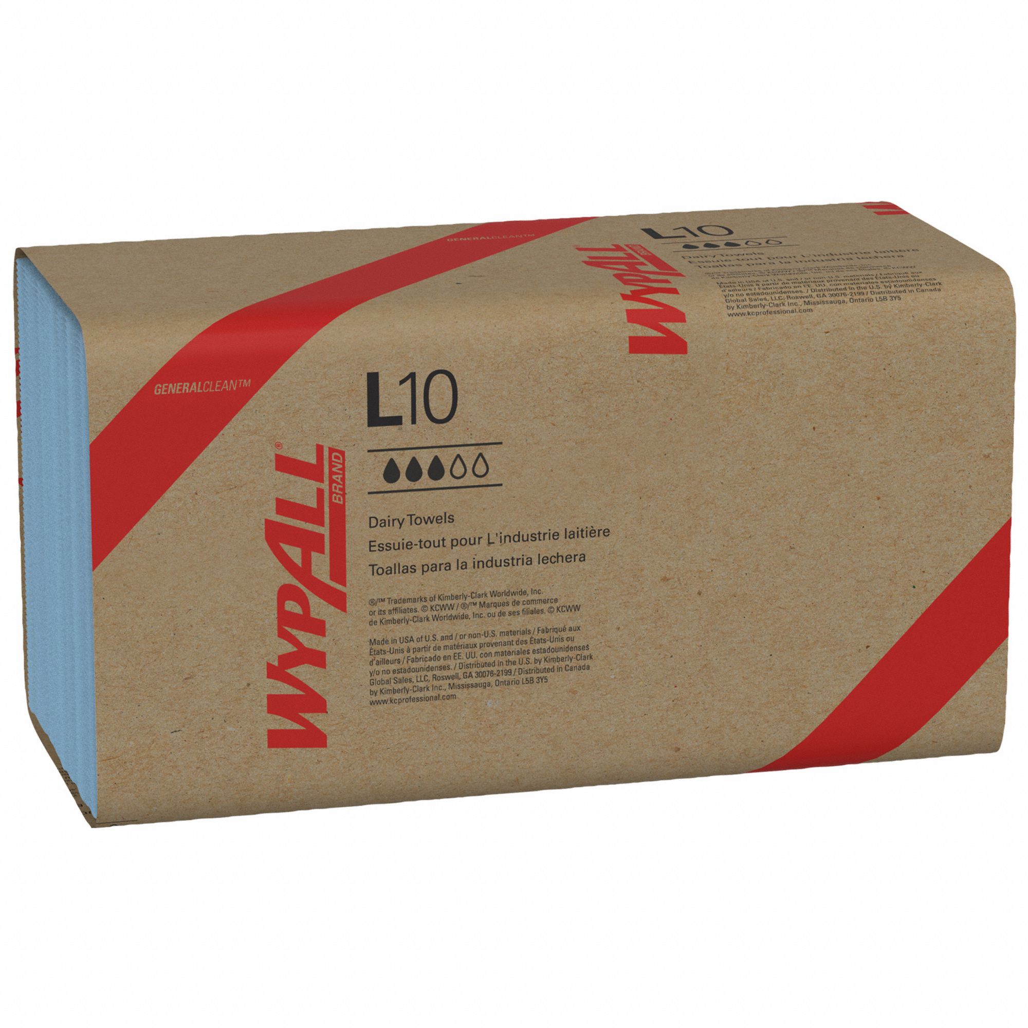 Dry Wipe: Soft Pack, Light Absorbency, Fair Wet Strength, Blue, 16 PK