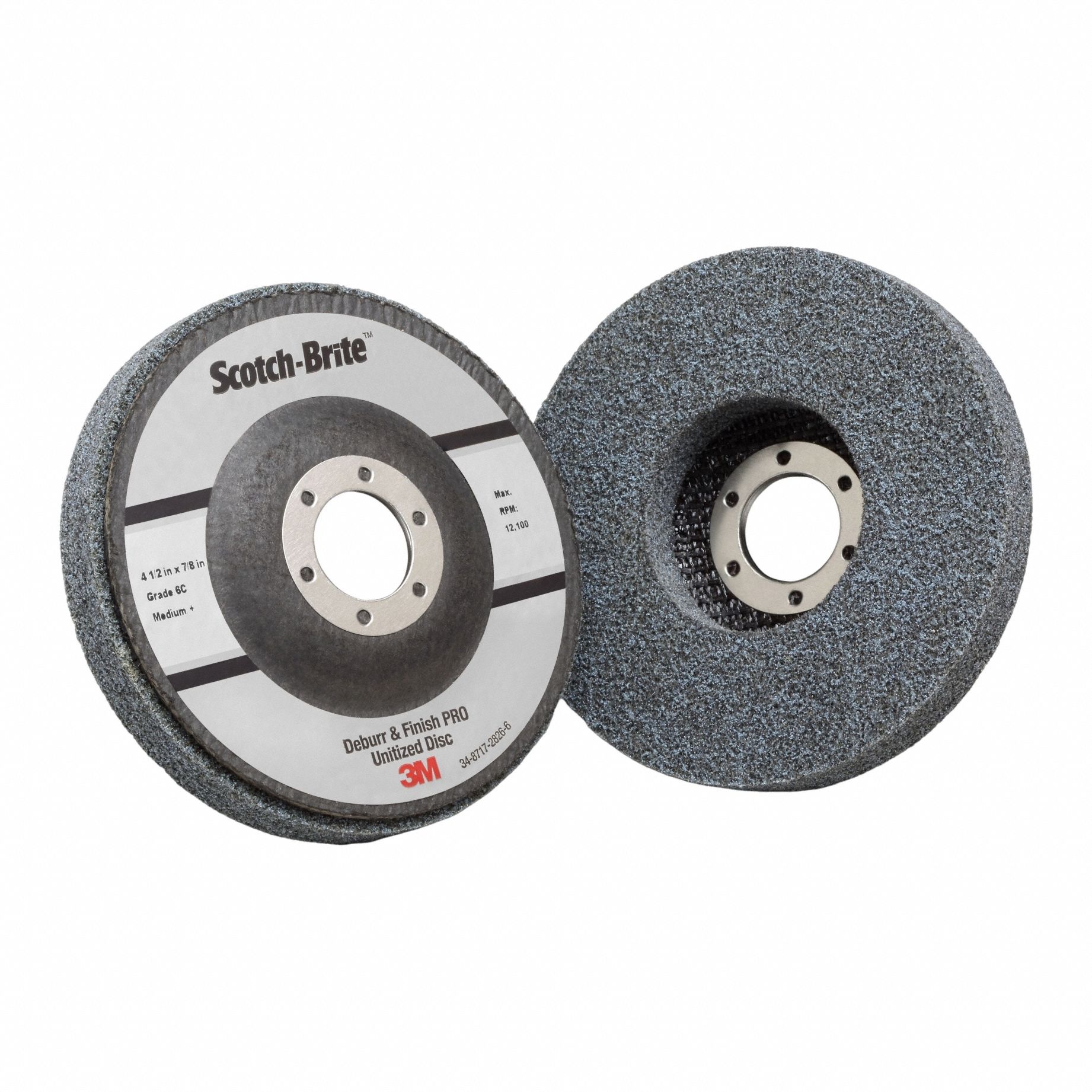 Non-Woven Depressed Center Disc: 4 1/2 in x 7/8 in, Ceramic, Medium