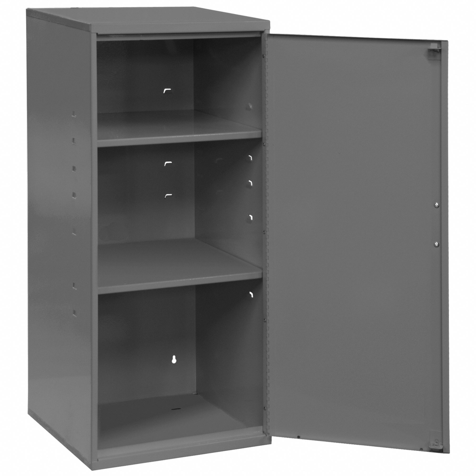 WALL CABINET, 13¾ IN X 12¾ IN X 30 IN, SOLID, 2 ADJUSTABLE SHELVES, GREY, 24 LB W, STEEL