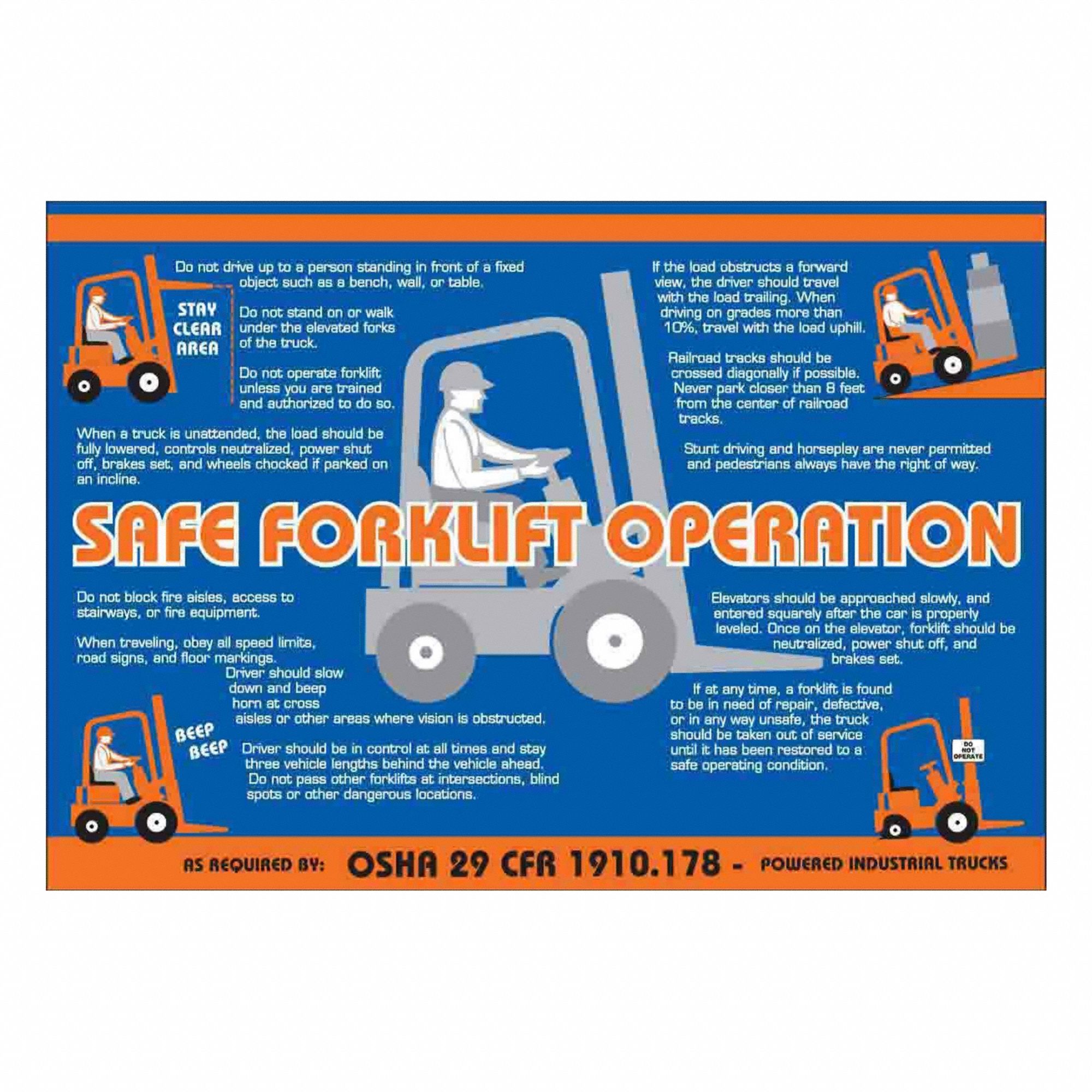 WALLCHART PLAS 29WX20 SAFE FRKLFT OPERTN