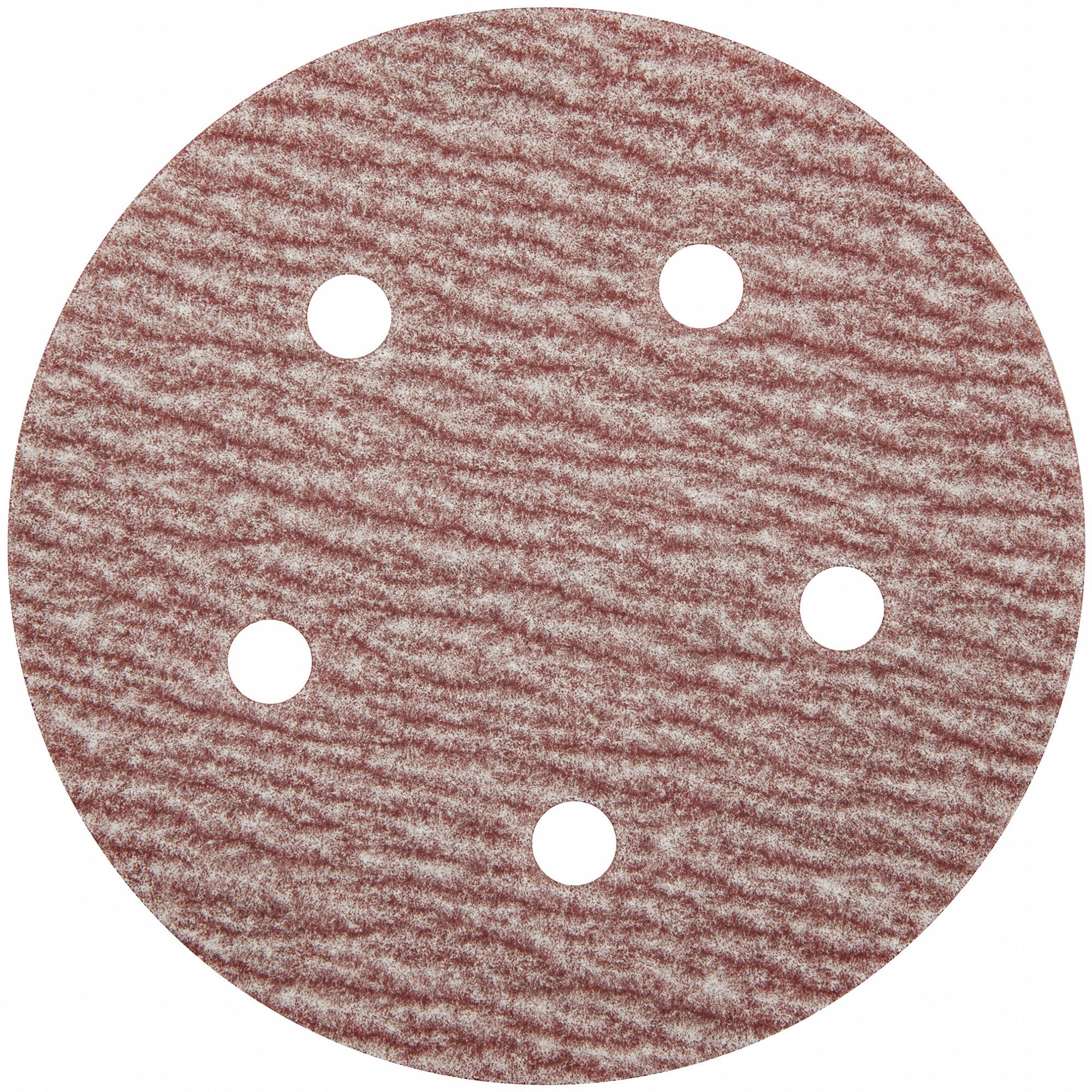 Hook-and-Loop Sanding Disc: 5 in Dia, 5 Hole, Aluminum Oxide, P80 Grit, B Wt Paper