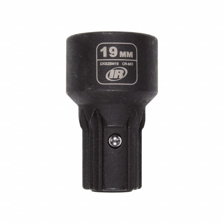 Impact Socket: Metric, 19 mm Socket Size, 6-Point, Std, 1 9/16 in Overall Lg