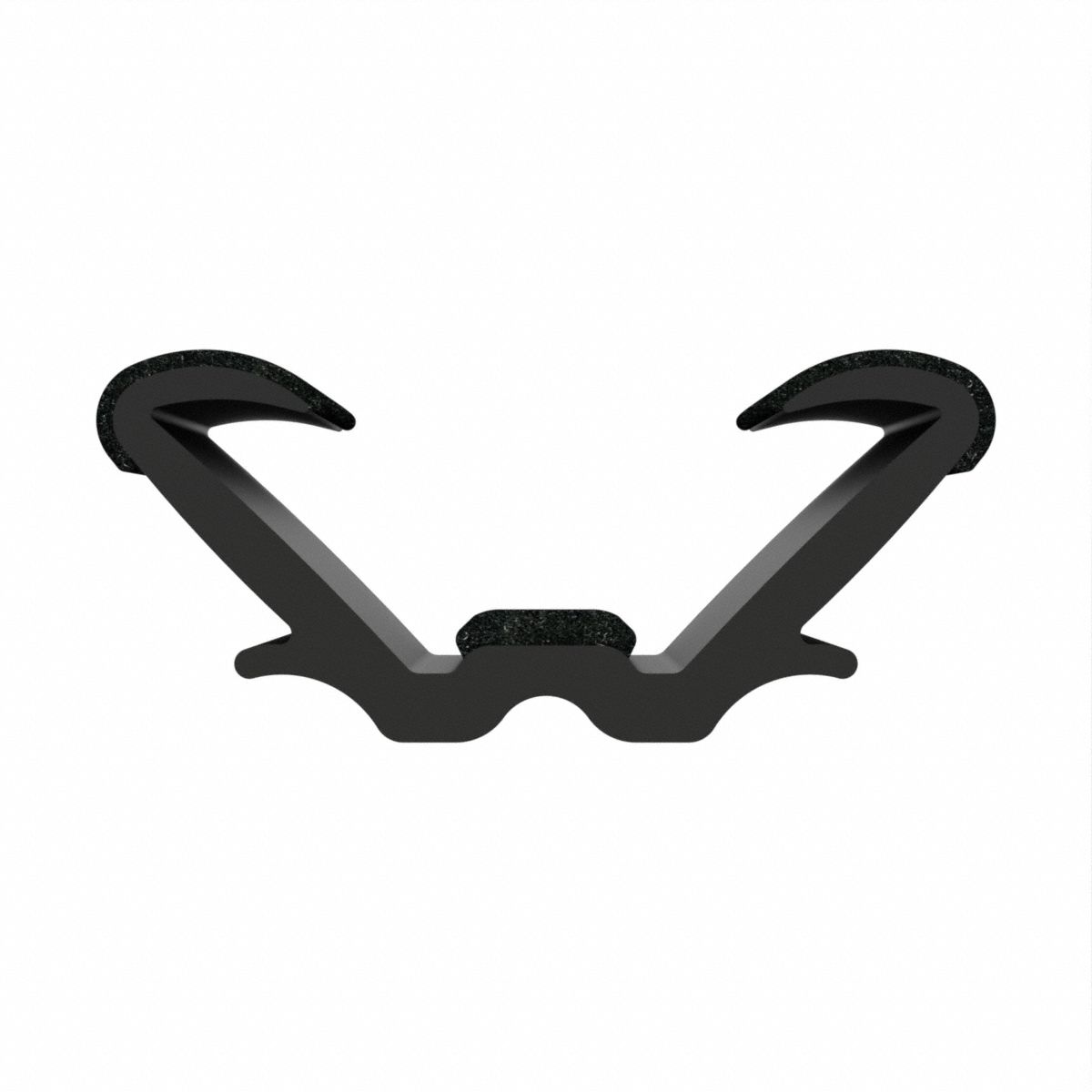 Edge Trim: Double Gripping Finger, 8 ft Overall Lg, EPDM Outer, 5/8 in Leg Lg