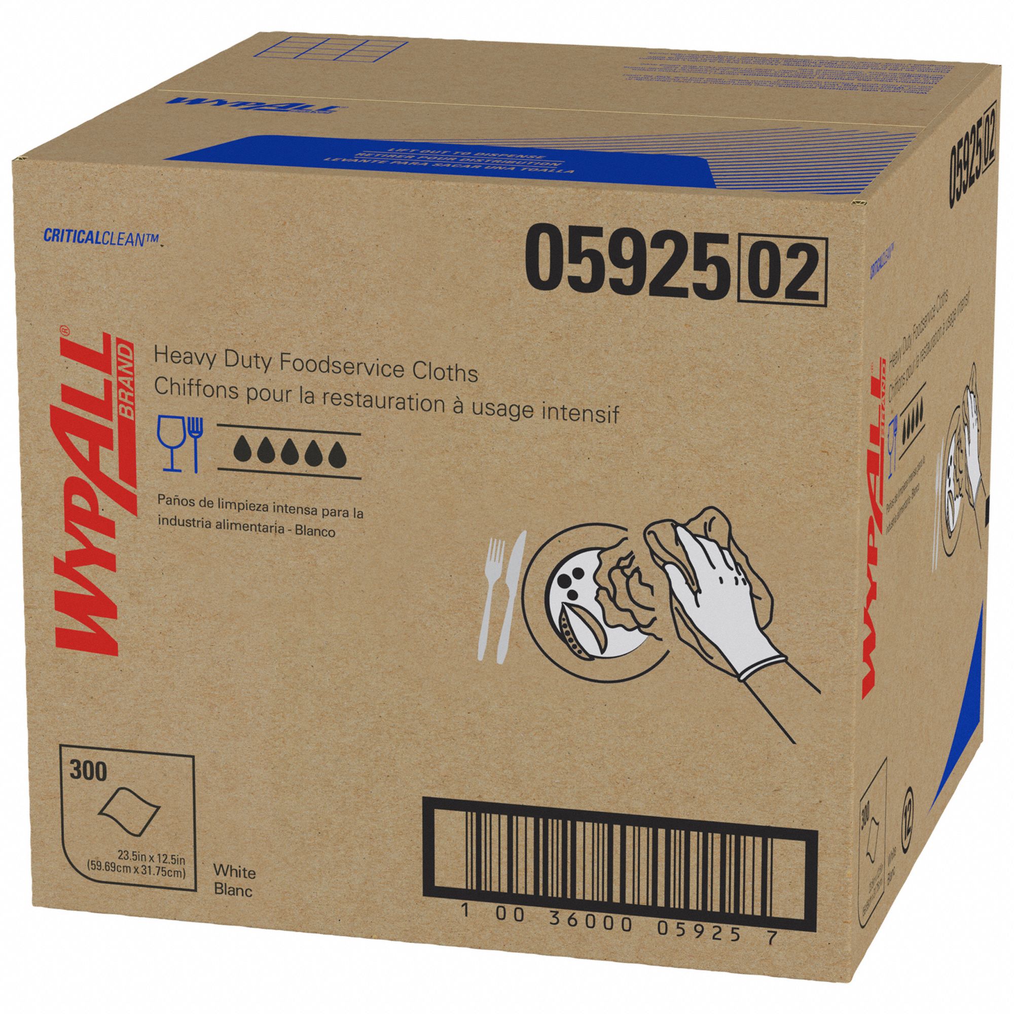 CHIFFONS X70 QUART PLIE BLNC/BLEU 300/CS