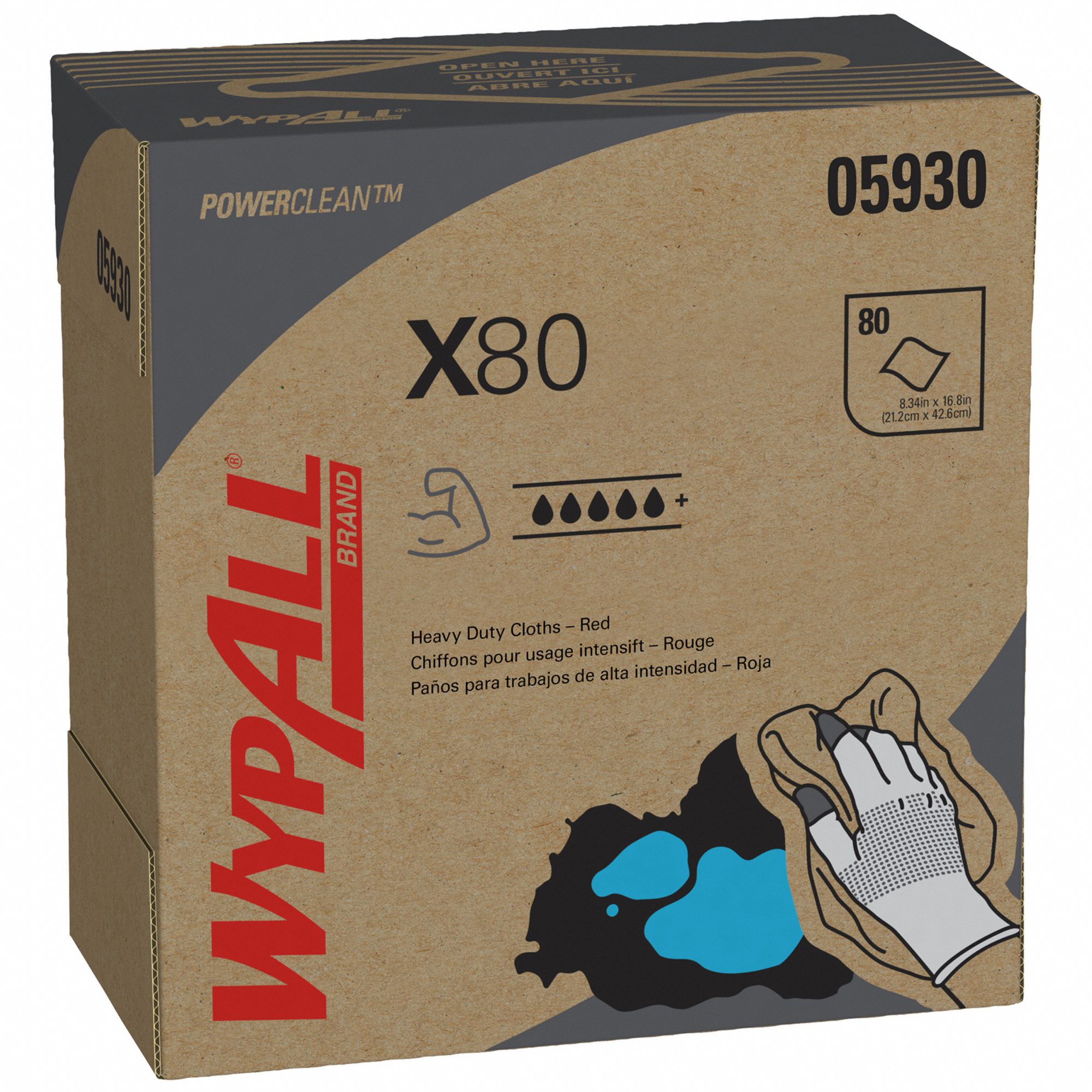 Dry Wipe 8 1/4 x 16-3/4 Red PK5