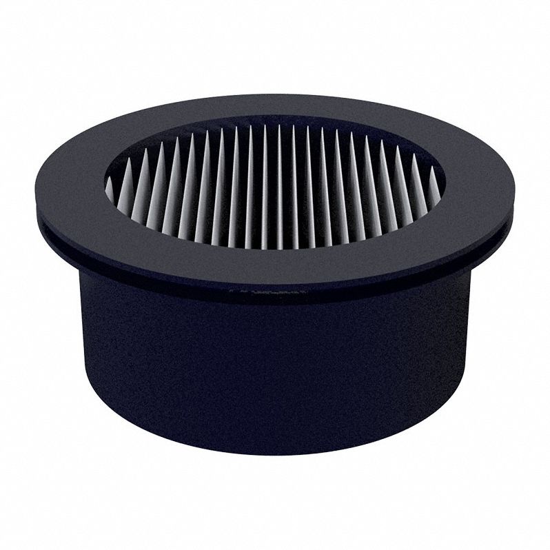 Pleated Filter: Polyester, 1 in Overall Ht, 2 5/16 in Outside Dia, 05