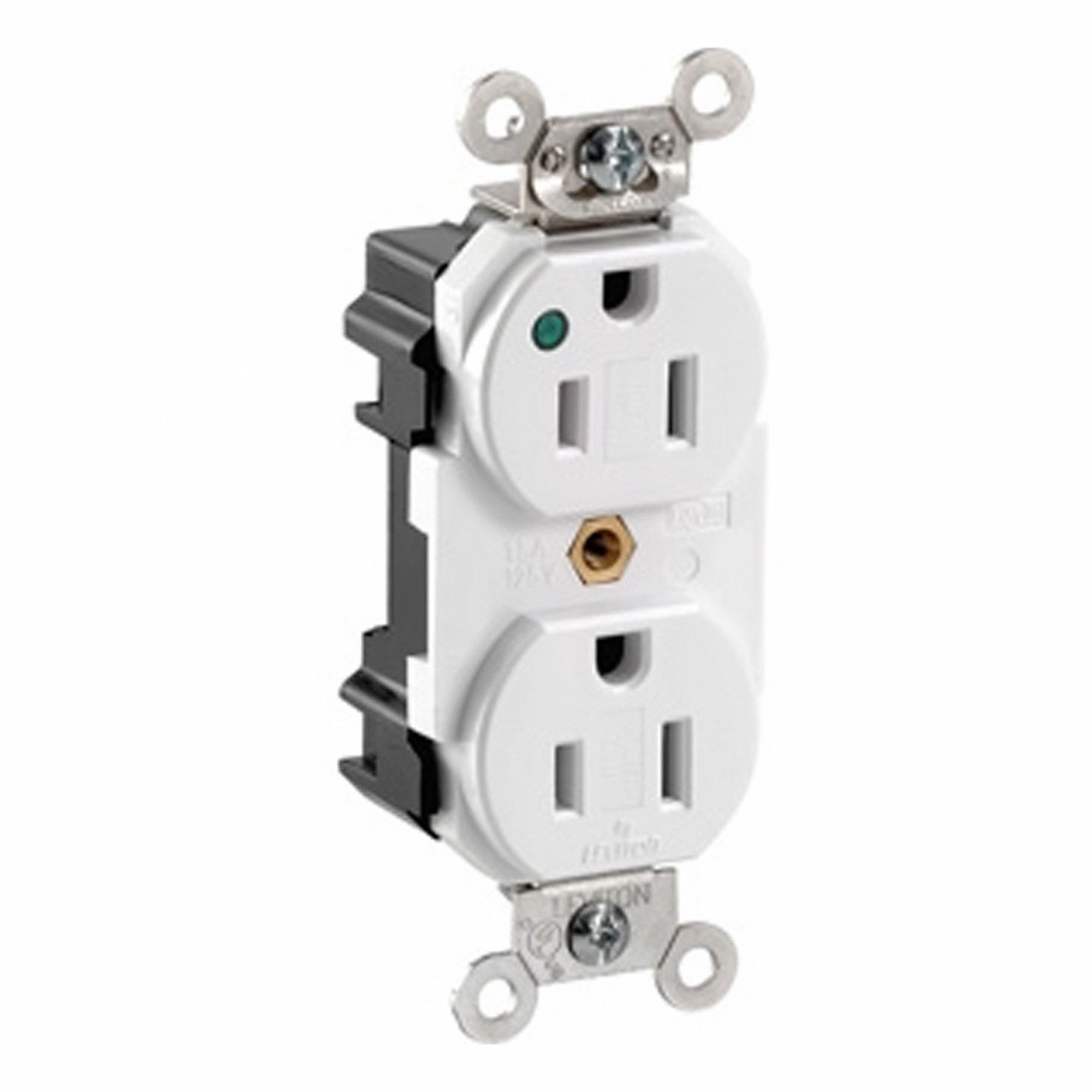 Lev-Lok Dup HG 15A 125V PI Wht