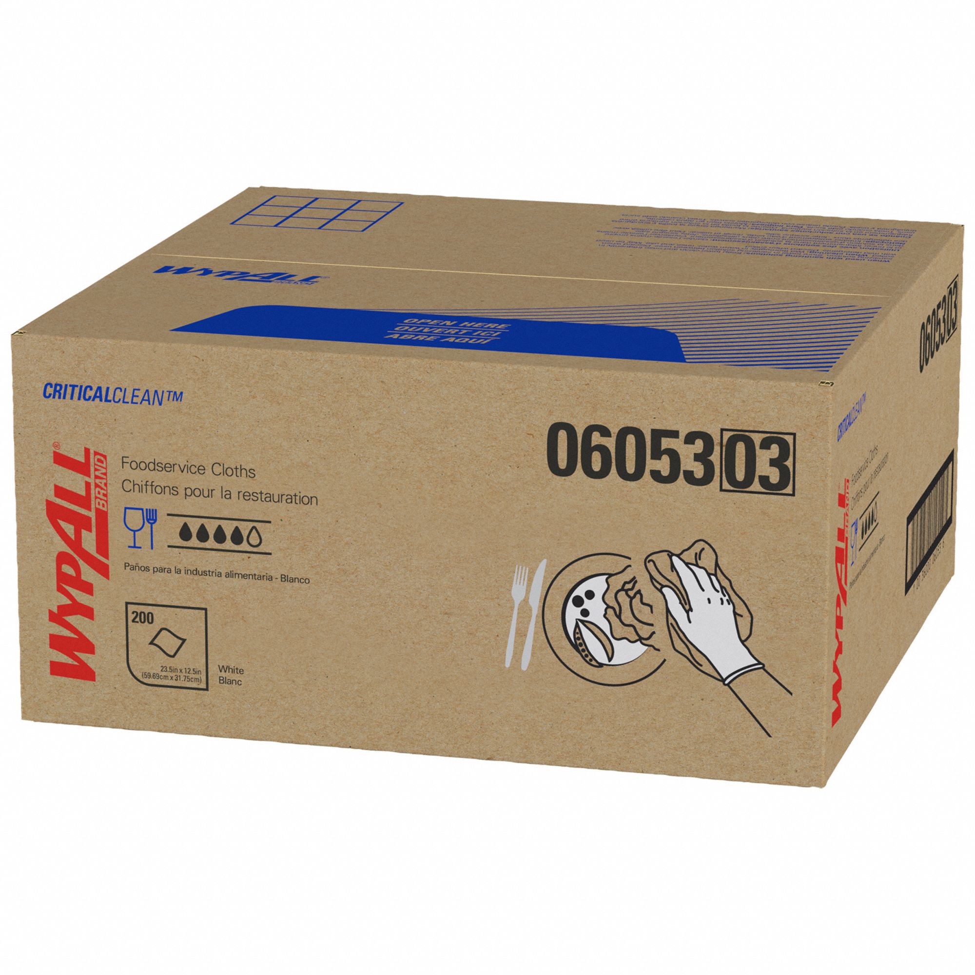 DRY WIPE, ¼ FOLD, WYPALL X50, 12½ IN X 23½ IN SHEET SIZE