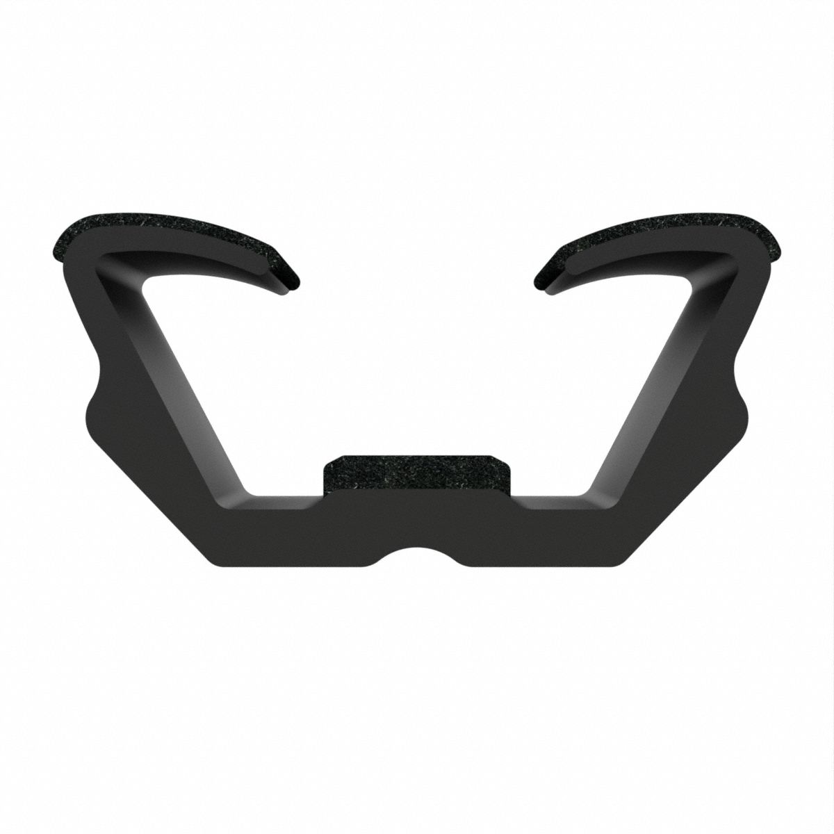 Edge Trim: Double Gripping Finger, 8 ft Overall Lg, EPDM Outer, 1/2 in Leg Lg