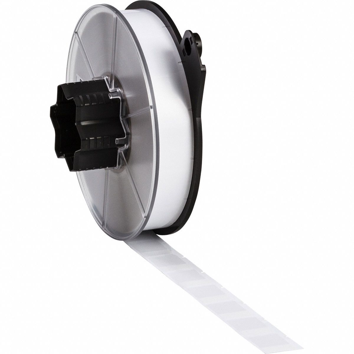 Wraparound Label: 1 1/2 in x 1 in, Vinyl, Black on White, For 10 AWG to 4 AWG Wire Gauge