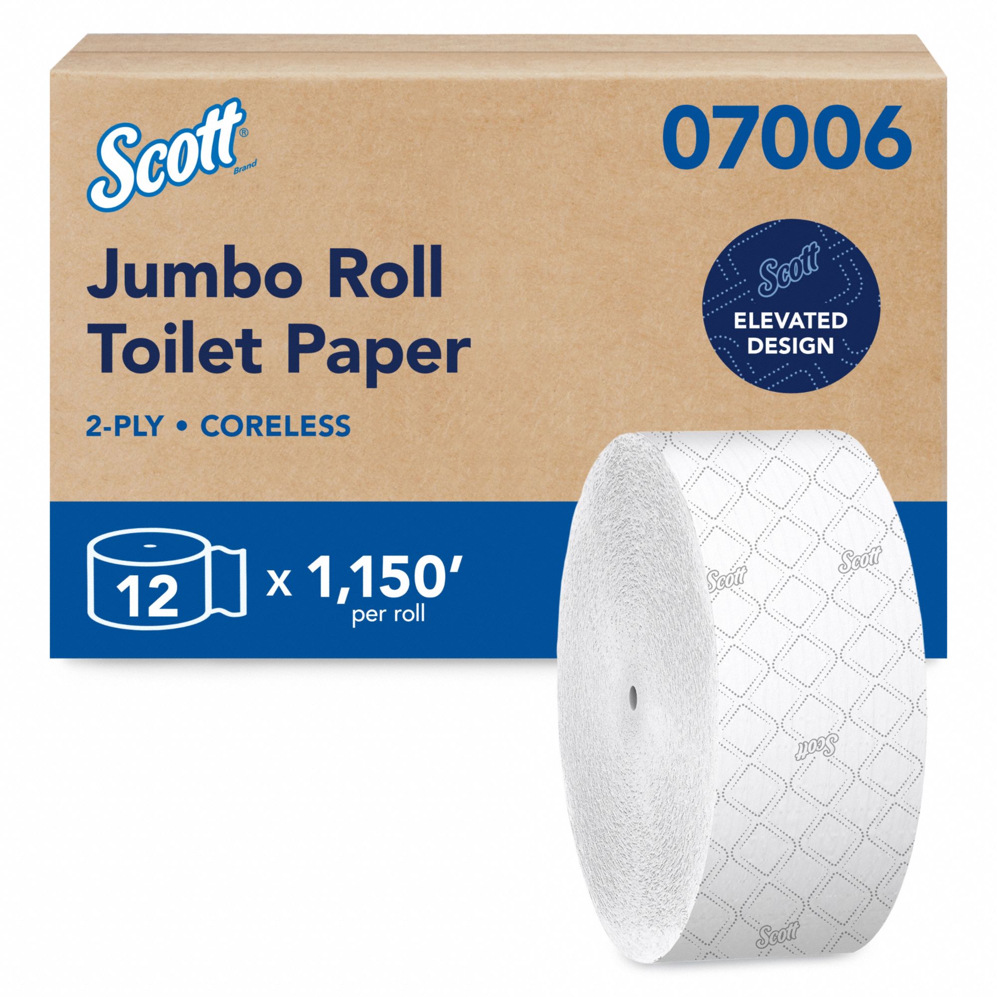 Toilet Paper Roll Continuous White PK12