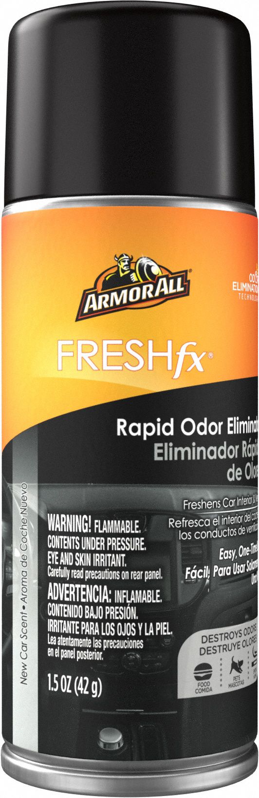 Air Freshener: New Car, Black/Orange, Fogger Air Freshener, Aerosol, Aerosol Spray Can