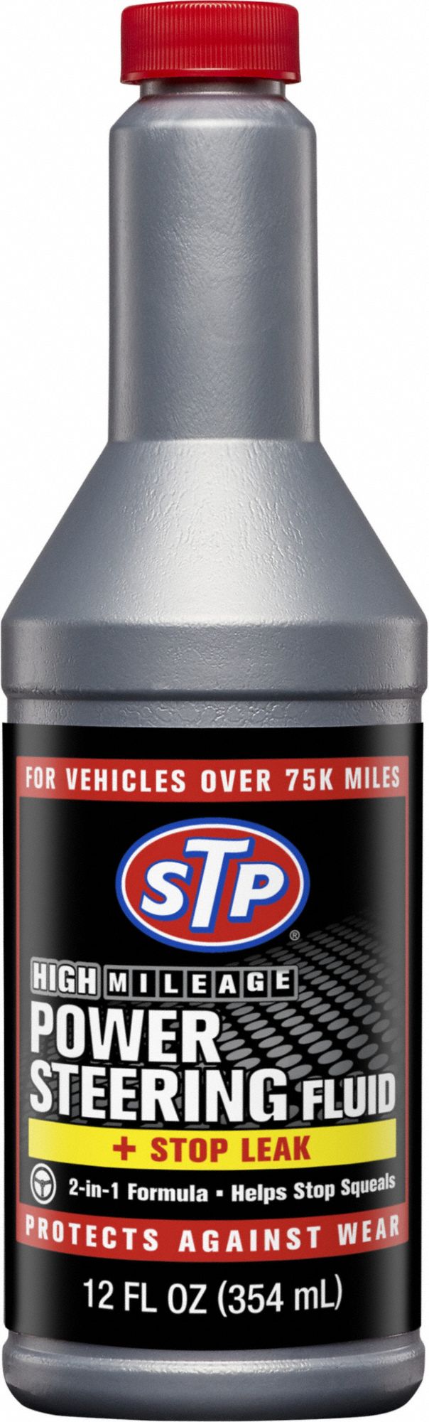 Power Steering Fluid: Power Steering Stop Leak, 12 fl oz Container Size, Synthetic Blend