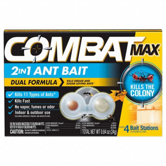 COMBAT, For Use On Crawling Insects, Bait Box Trap, Ant Bait - 818HJ2