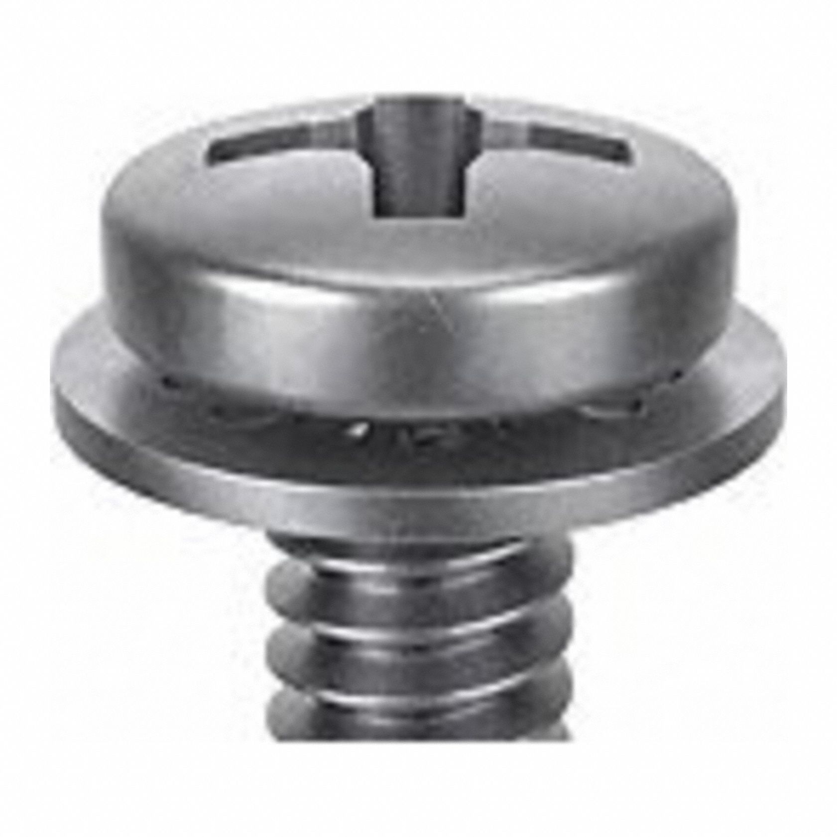 SEMS Screw: Internal Tooth, #8-32 Thread Size, 1 1/4 in Lg, Stainless Steel, Passivated, Pan, 10 PK