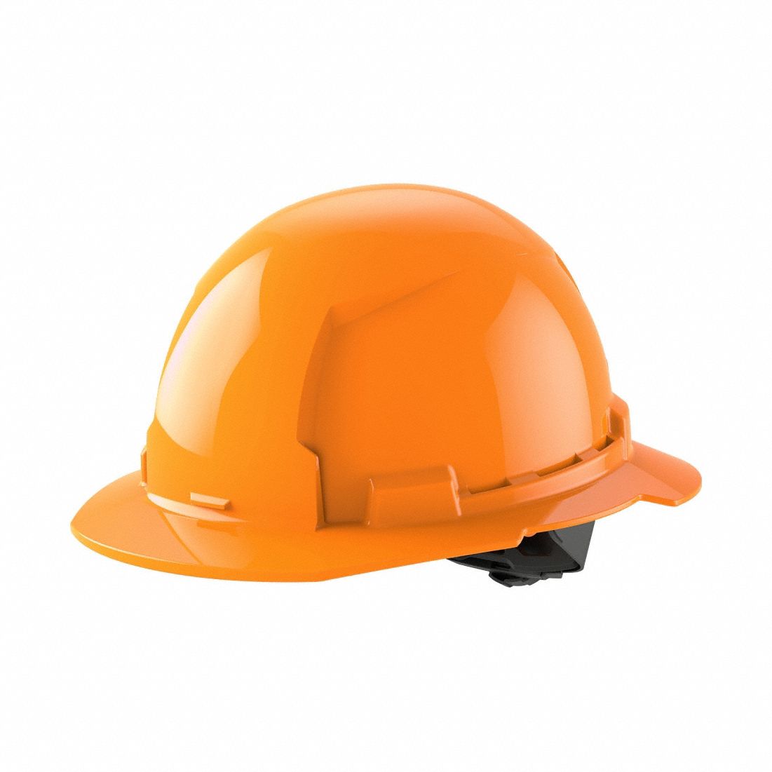 Hard Hat: Orange, No Graphics, Swing Ratchet (4-Point), Ratchet, Polyethylene, Side-Slots