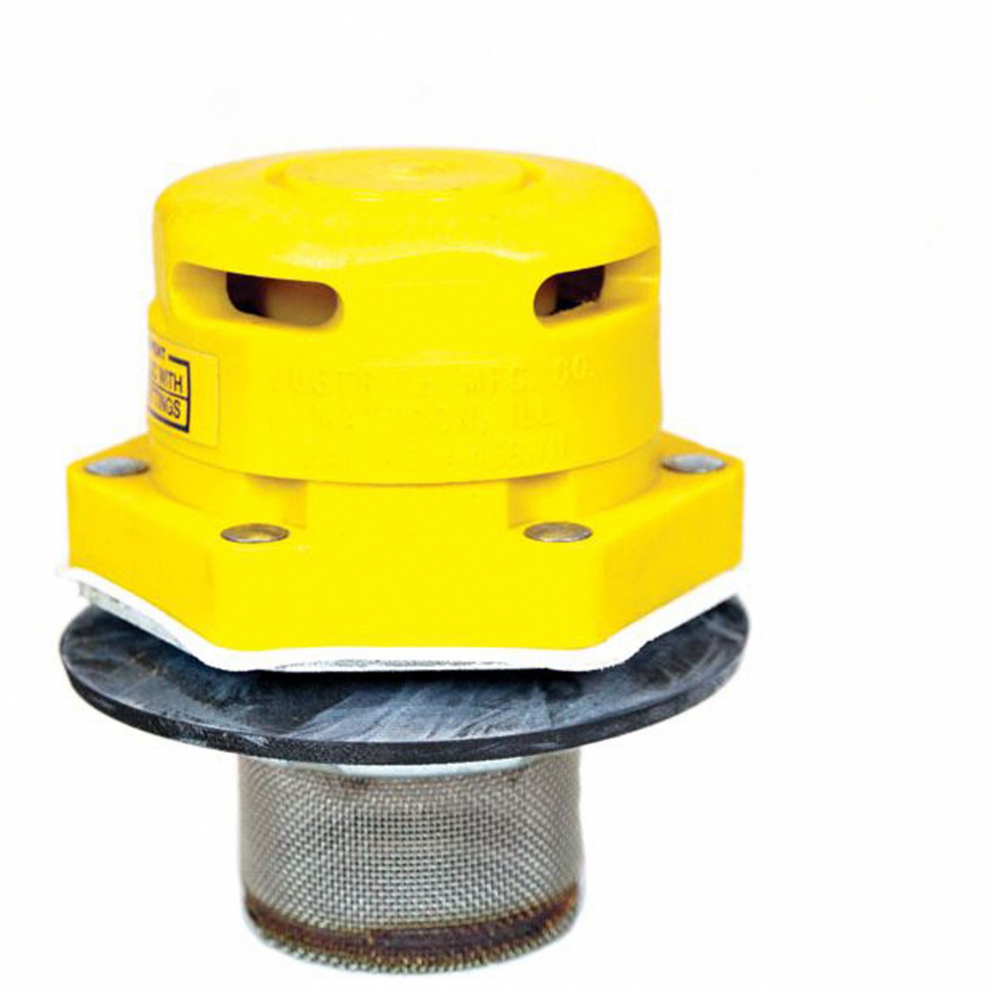 DRUM SAFETY VENT, YELLOW, 3 PSI MIN OPENING PRESSURE, 2 IN MALE NPS/2 IN MALE NPT