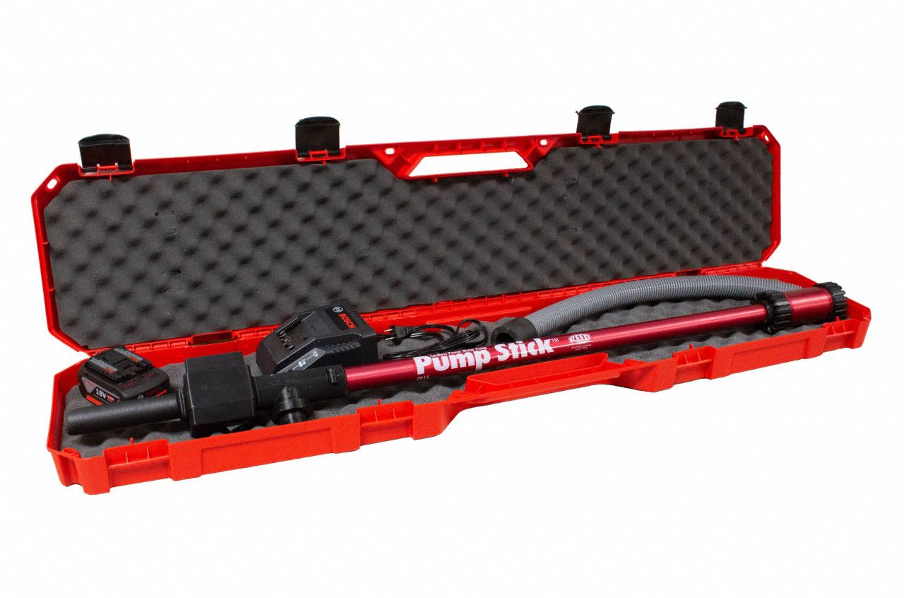 Pump Stick Kit: 15 gpm Max. Flow Rate, 1 1/2 in Male, 2 3/4 in Female, 12 ft Max. Head, 18 V