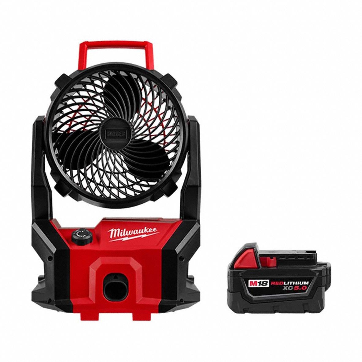 Jobsite Fan Kit: M18™, 7 1/8 in Blade Dia., Continuous Speed, 1 Battery, No Charger